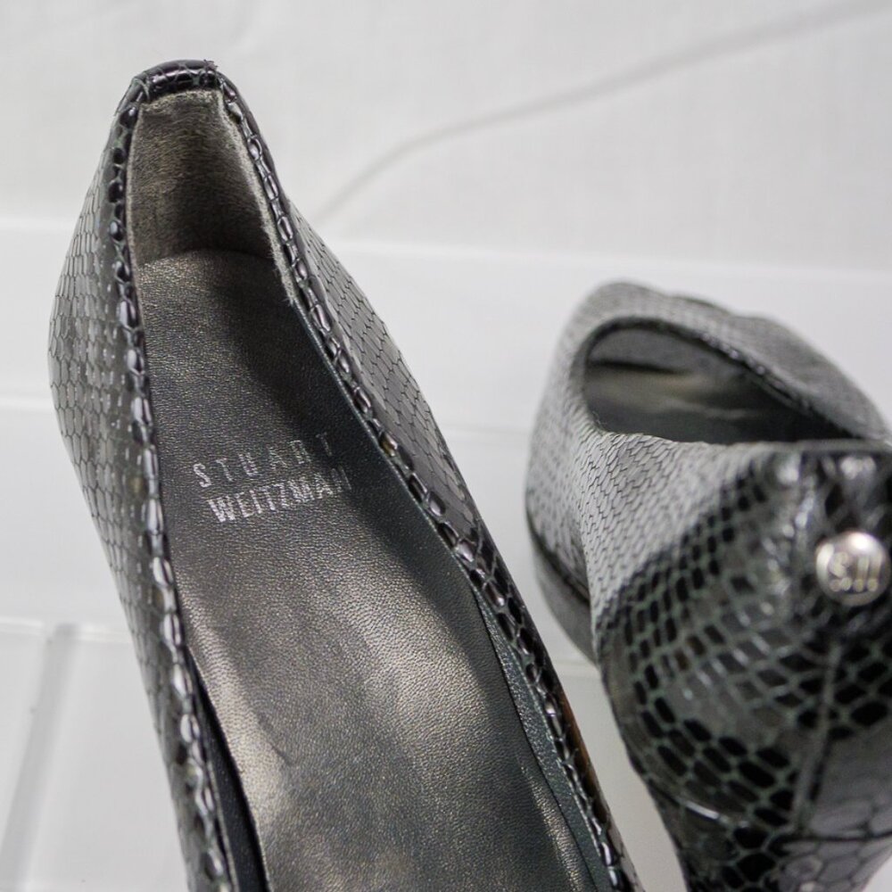 Stuart Weitzman 61/2 M, 3 In Heel, Reptile Look P… - image 5